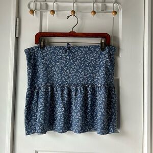 Brandy Melville Blue Floral Kenzo Mini Skirt